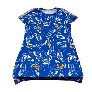 Farm Rio X Adidas Womens Blue Butterfly Print Dress Short Sleeve XL